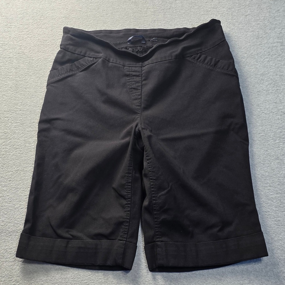 Westbound Woman Bermuda Shorts  Womens Large Black Cuffed Stretch Casual Career